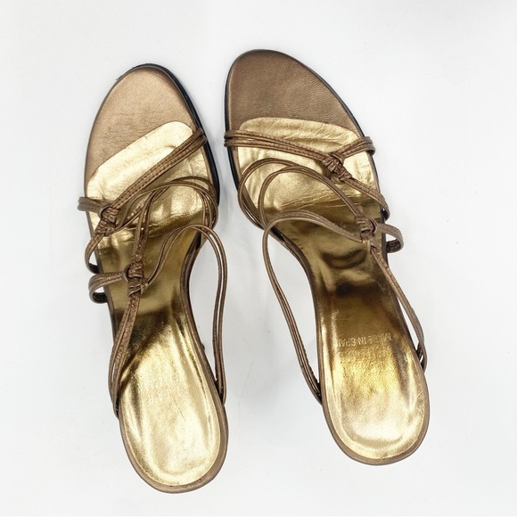 Stuart Weitzman Bronze Strappy Sandals Size 36 - Picture 4 of 8